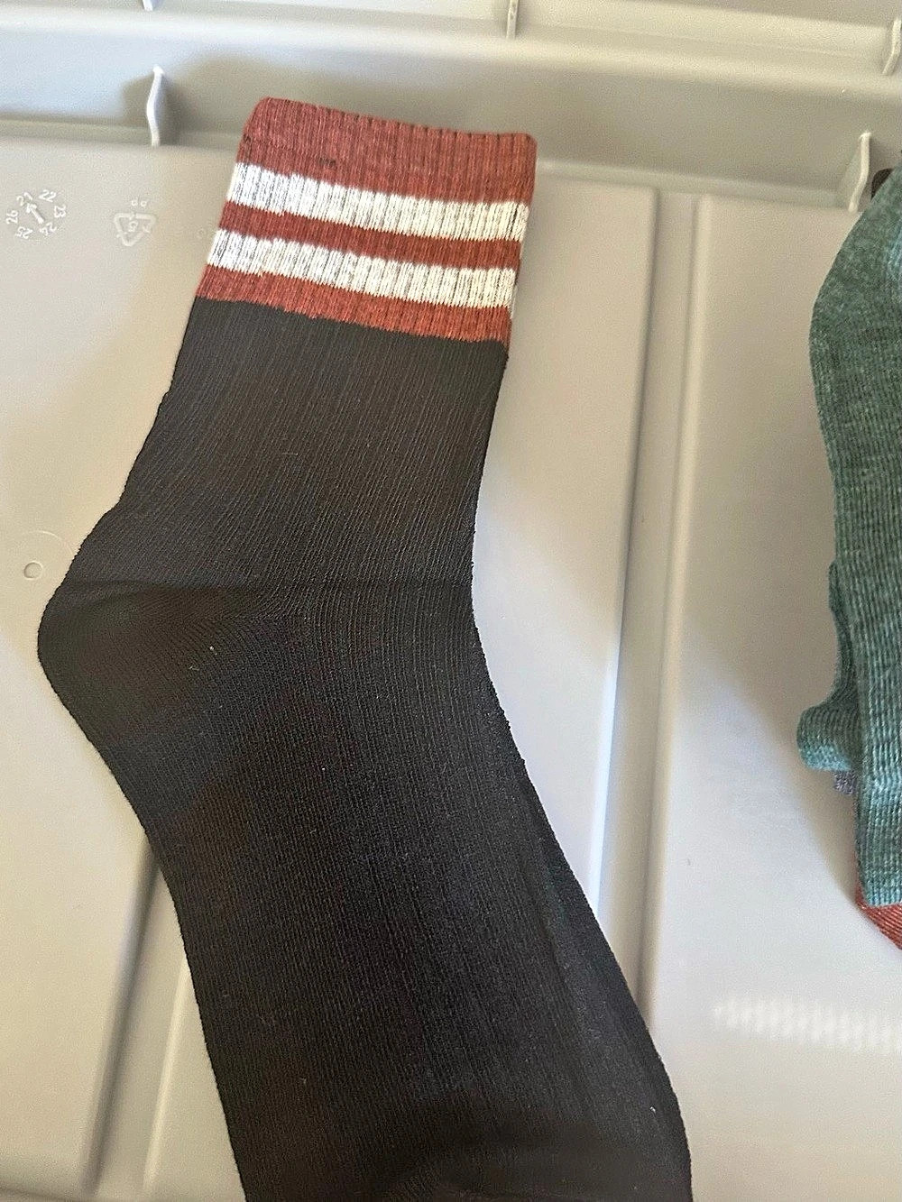 Striped Casual Socks in Black & Red Like New